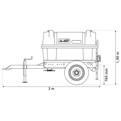 1000 l fahrbarer Tank für Schlepper