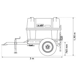 1500 l fahrbarer Tank für Schlepper